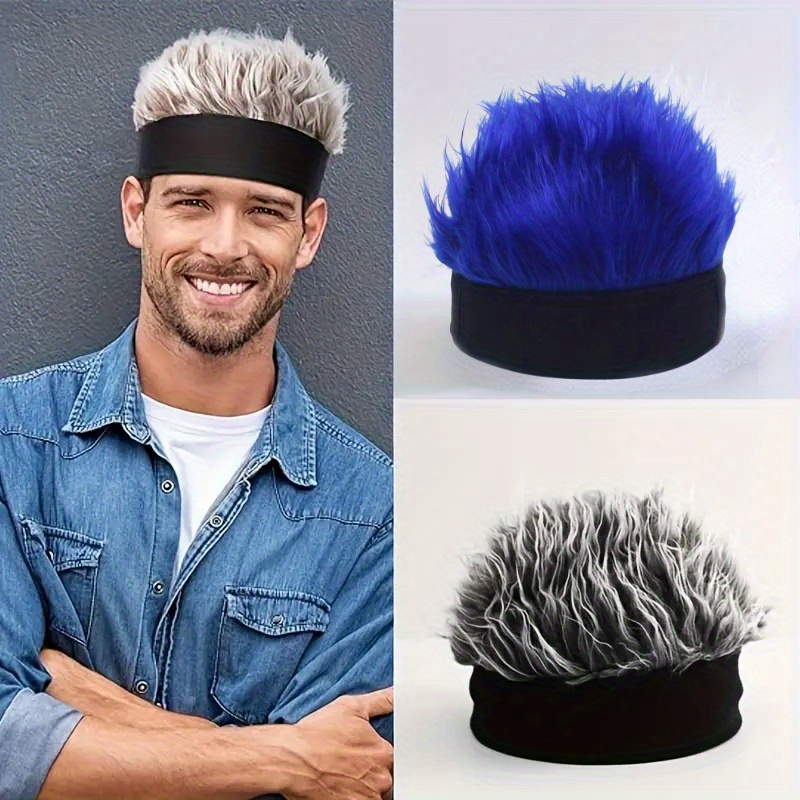 

Unisex Retro Hip-hop Style Synthetic Hair Wig Hat - Breathable Cap Construction For Comfortable Wear