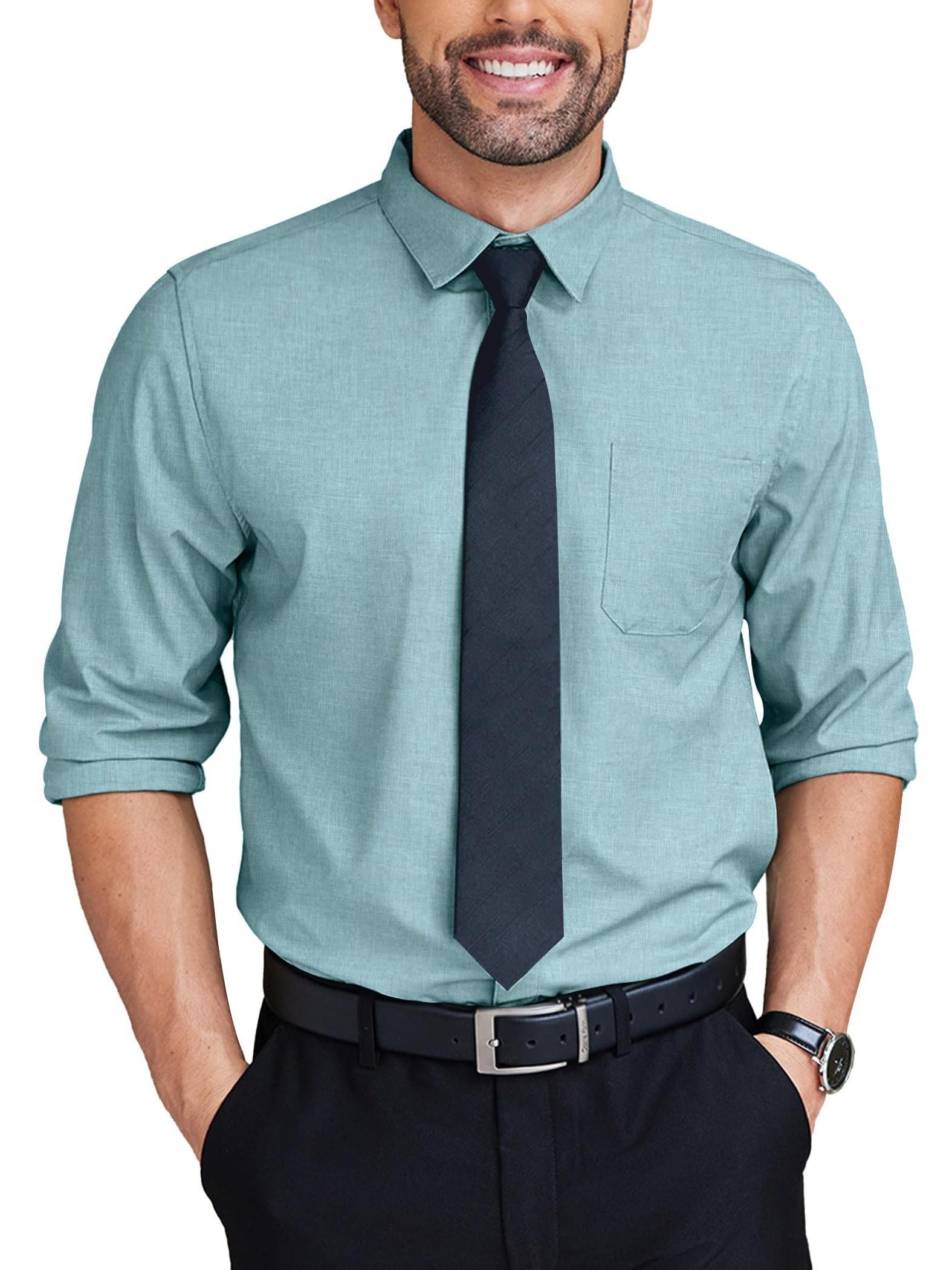 mens dress shirts wrinkle free long sleeve button - Temu
