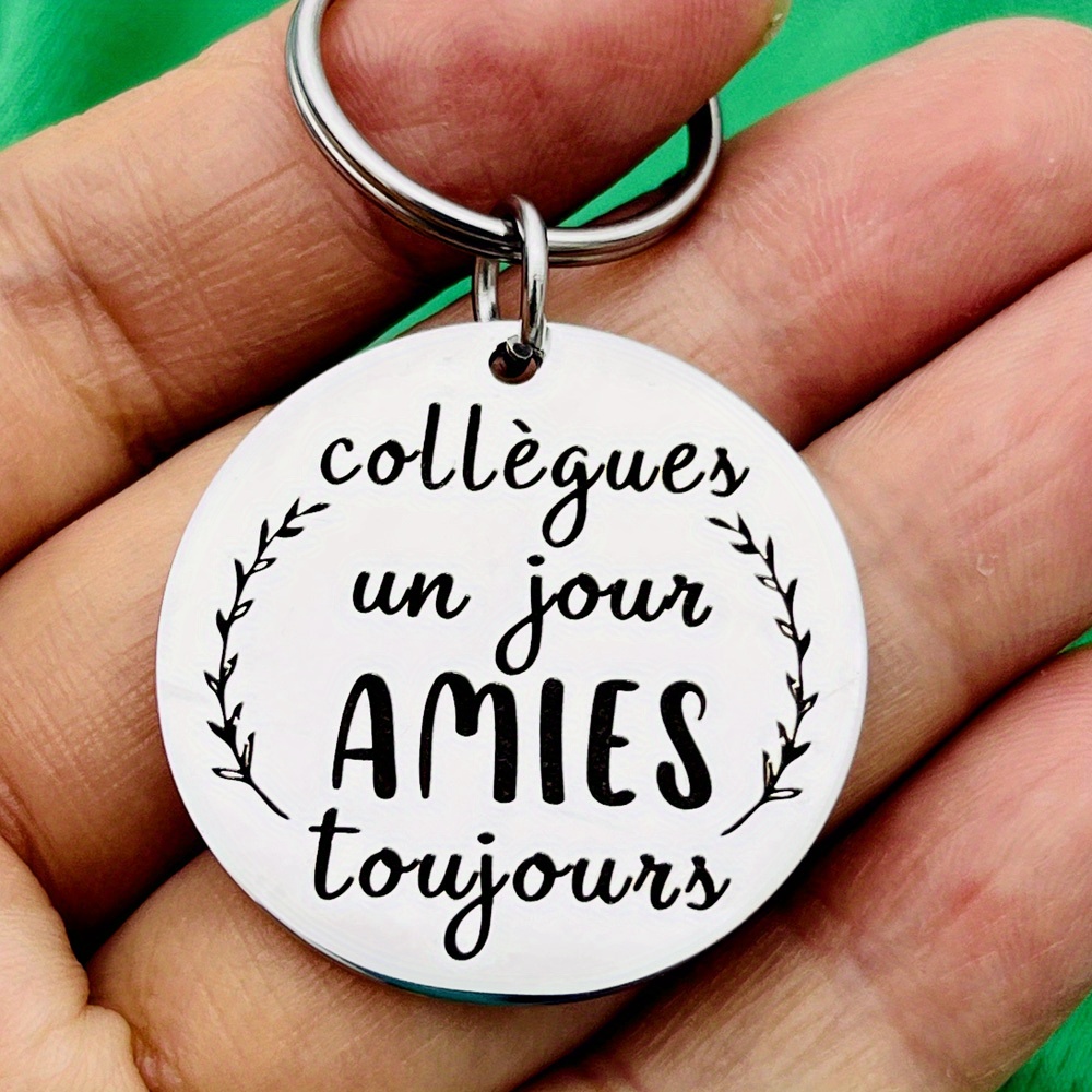 

Porte-clés Gravé Amis - Acier Inoxydable, pour de Retraite & d', Souvenir d'Appréciation des Enseignants, Charm pour Sac & Clé de Voiture