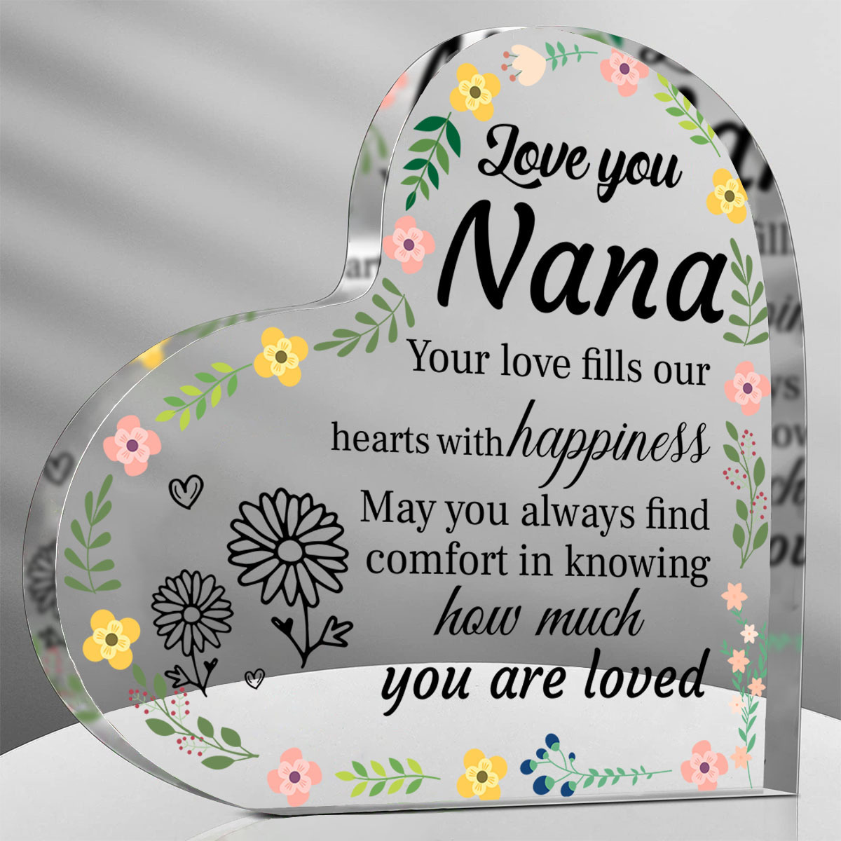 TEMU 2d Flat, 1pc, Grandma Gifts, Gifts From Grandkids, Birthday Christmas Thanksgiving Present For Grandma Gift Idea, Thank You Acrylic Decoration
