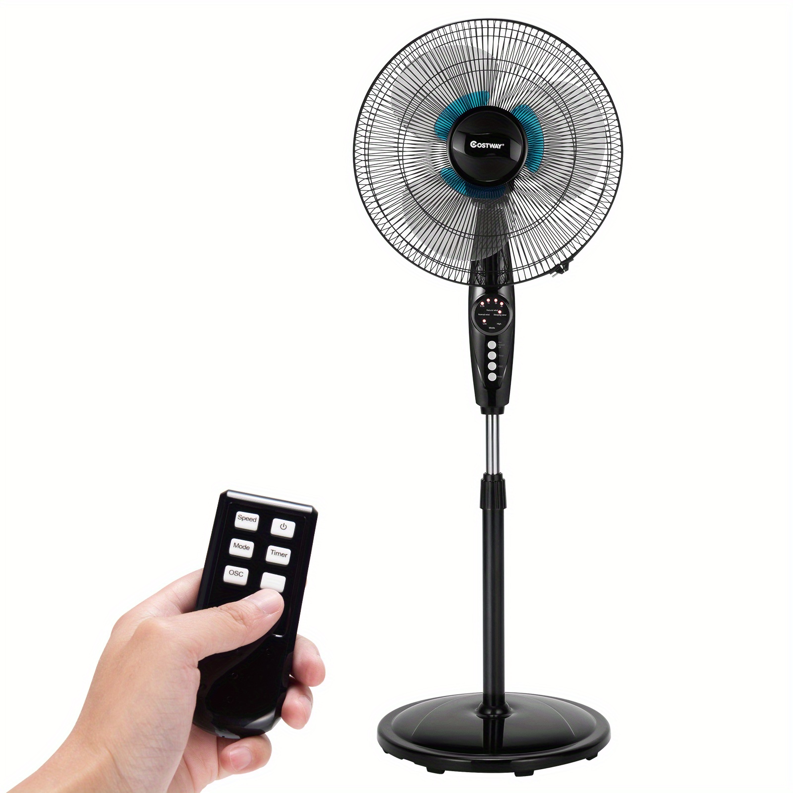 

16" Adjustable Oscillating Dual Blades W/ Remote Control