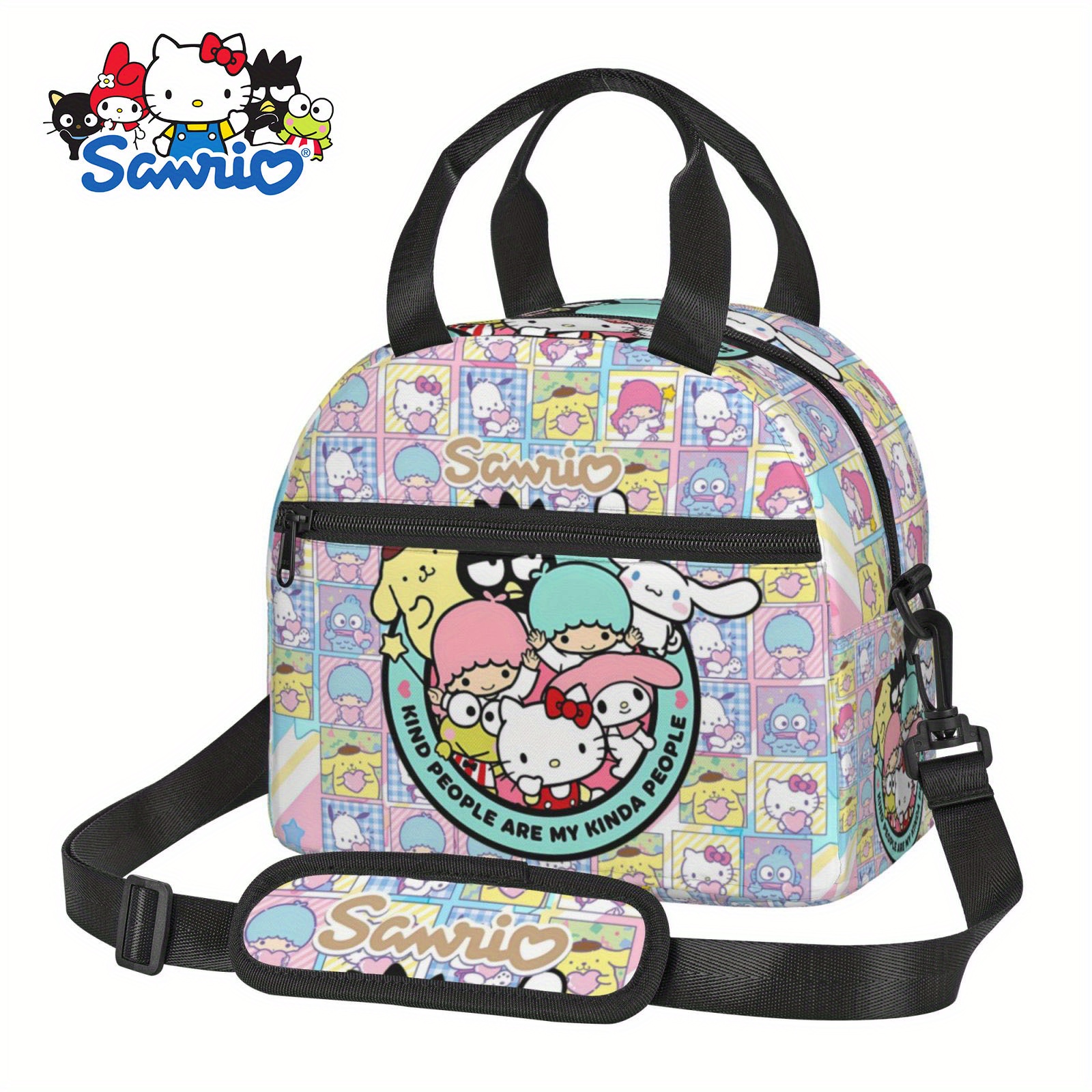 

1pc, Authorized By Sanrio Hello Kitty My Melody Kuromi Cinnamoroll Cartoon Lunch Bag Cute Lunch Box Reusable Insulated Lunch Bag Thermal Cooler For