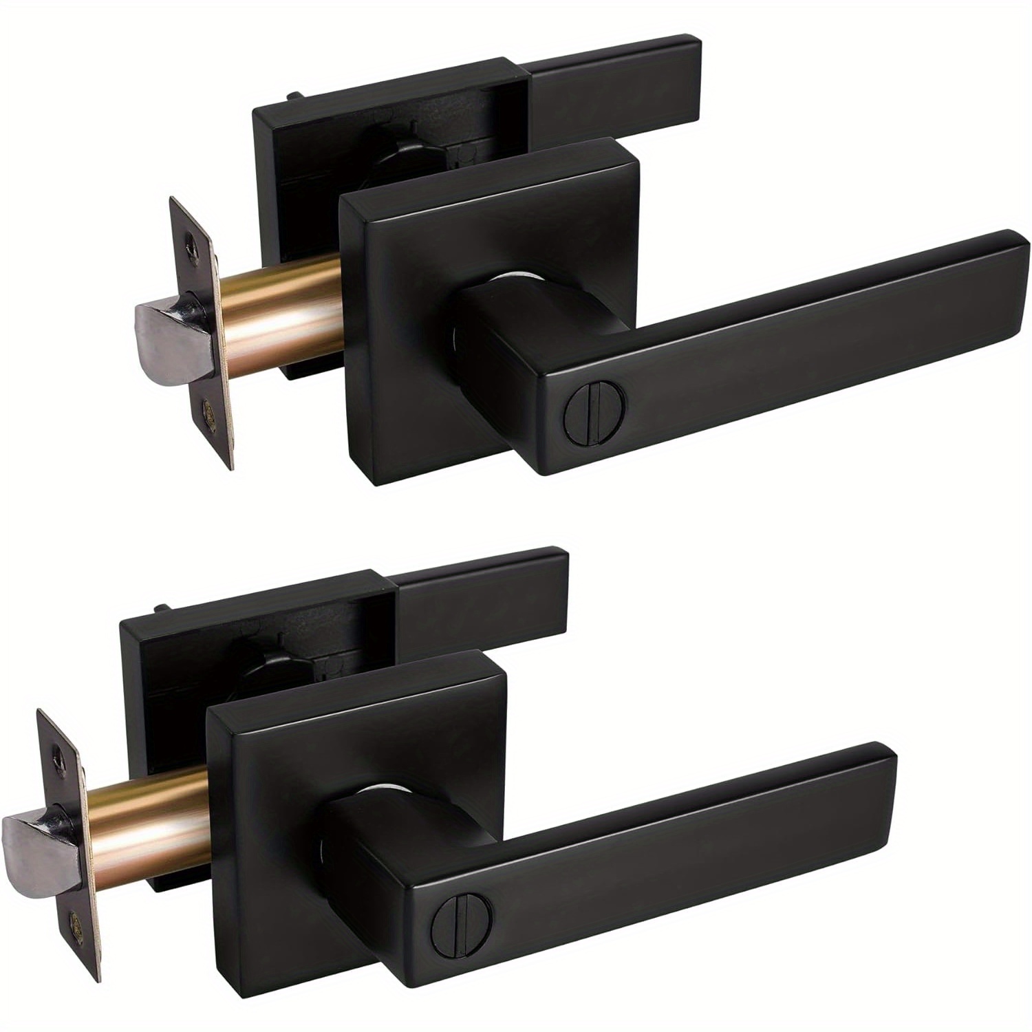 

Passage Bedroom Bathroom Door Handles Levers With Lock Privacy Door Locksets, Reversible Keyless Lever For Right & Left Side