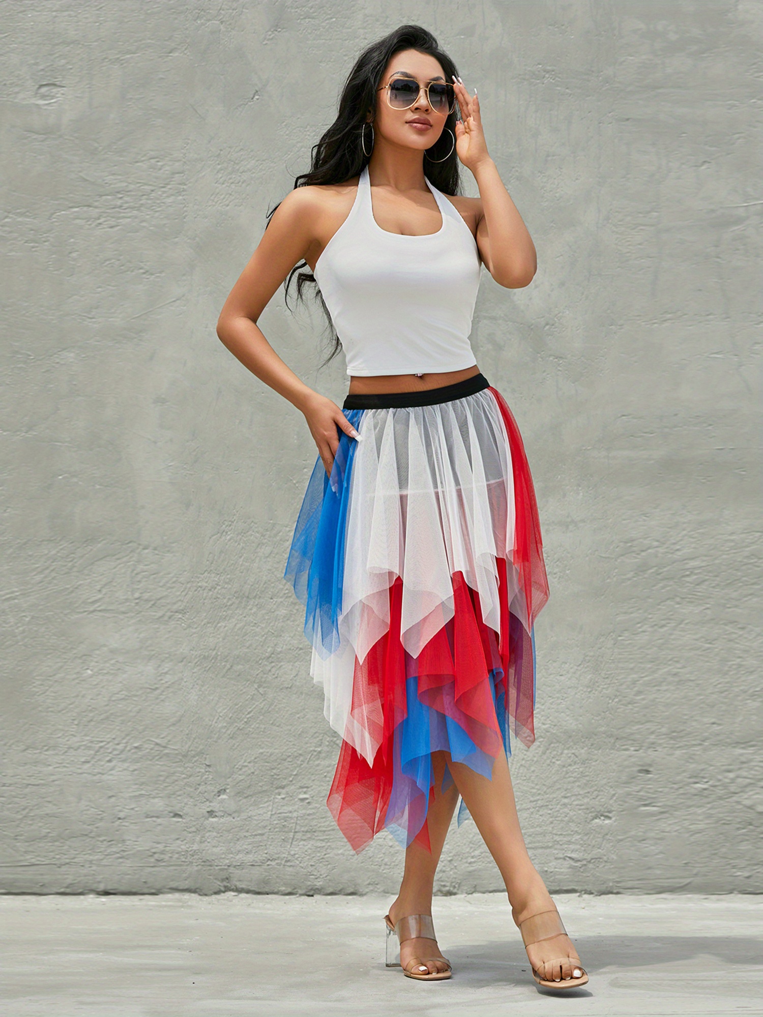 spring chic womens midi tulle tutu skirt high waist Temu