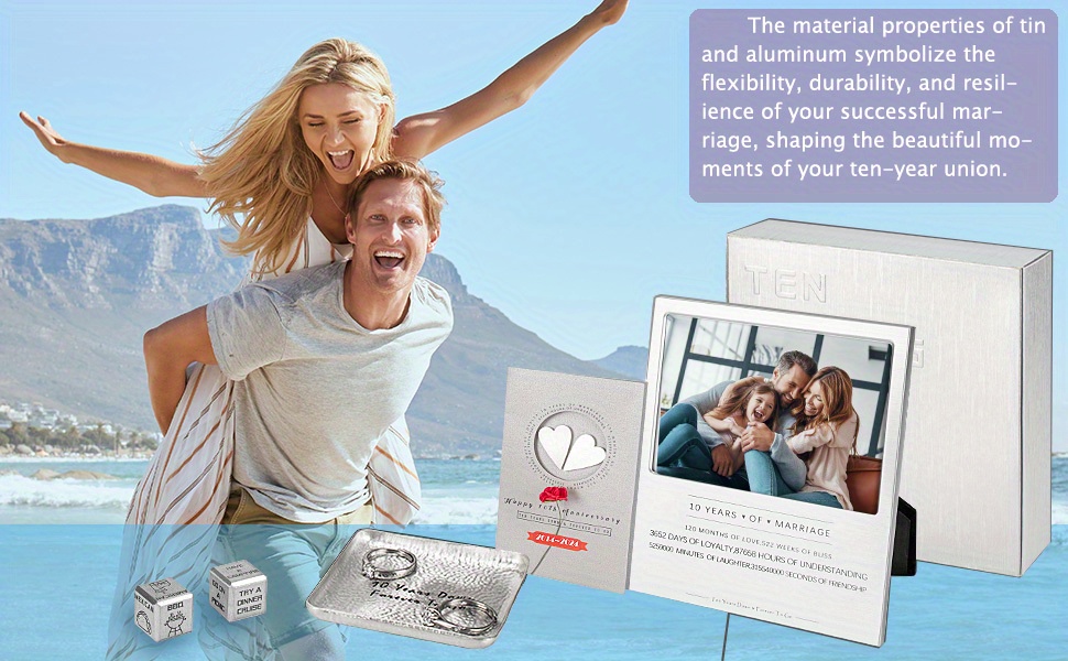 10 year anniversary tin gifts wife couples 10th wedding Temu - Main Image