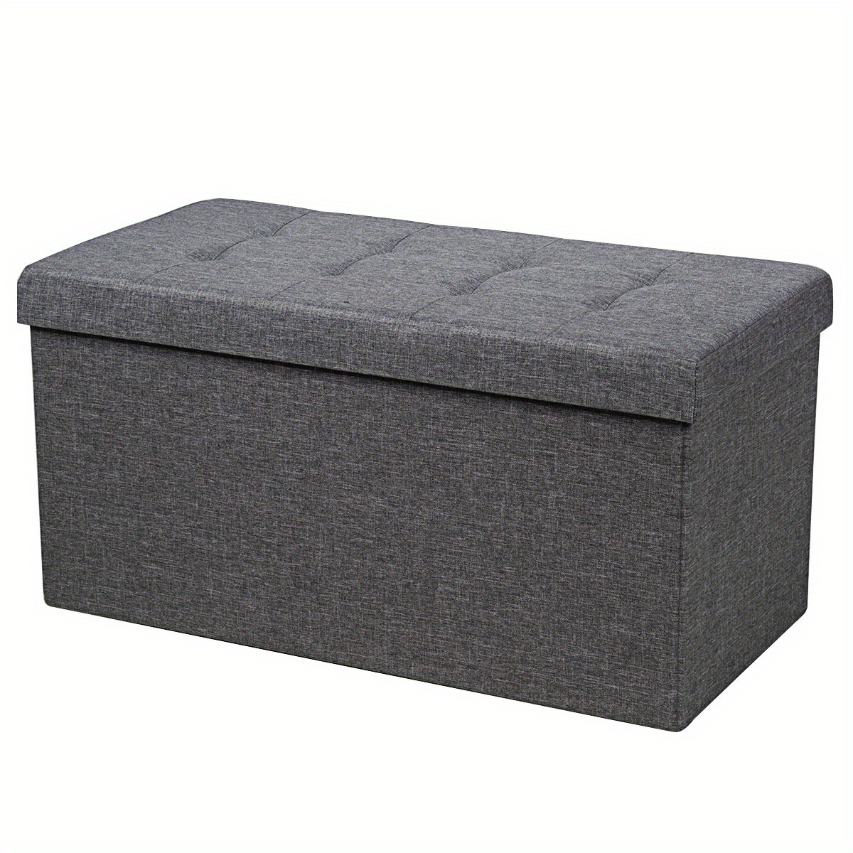 

31.5"fabric Foldable Storage Ottoman Toy Chest W/removable Storage Bin Dark Grey