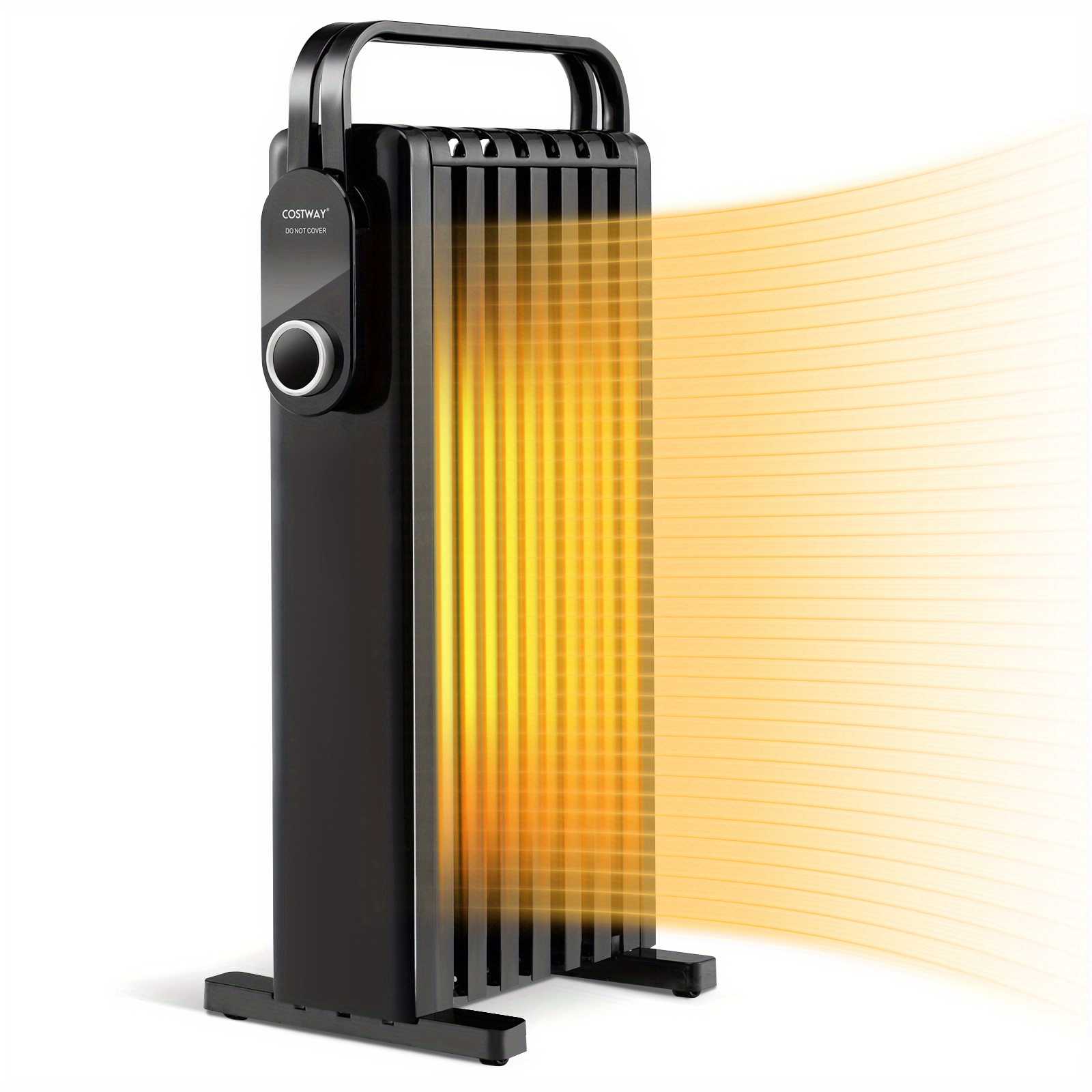 

1500w Electric Space Heater Oil Filled Radiator Heater W/ Foldable Rack Black