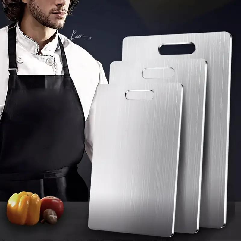 

Stainless Steel Cutting Board - Double-sided, Food Grade, Thick & Mildew Resistant For Home And Commercial Use