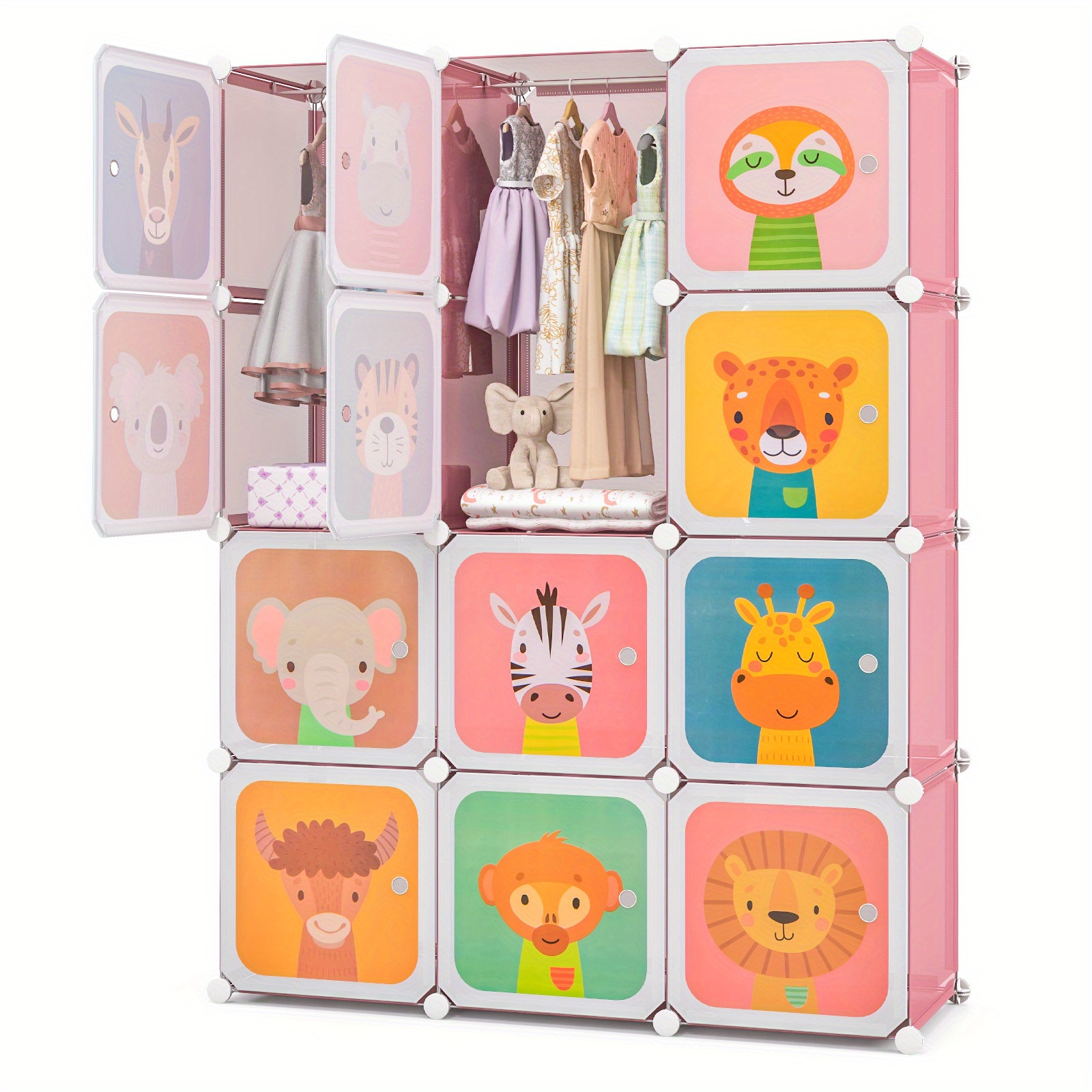 

12- Kids Clothes Hanging Closet W/