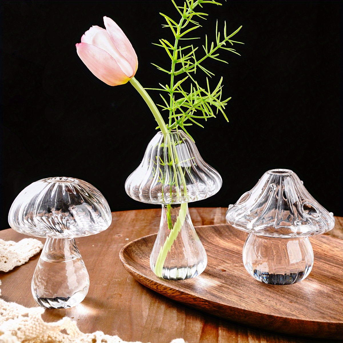 

Twisted Striped Vase, Clear , For Decoration, , And