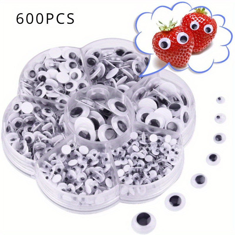 

600 Pcs Self-adhesive Activity Eyes For Crafts And Decorations - Mixed Sizes, Black And White Plastic - Easy To Use, Fun And Creative!