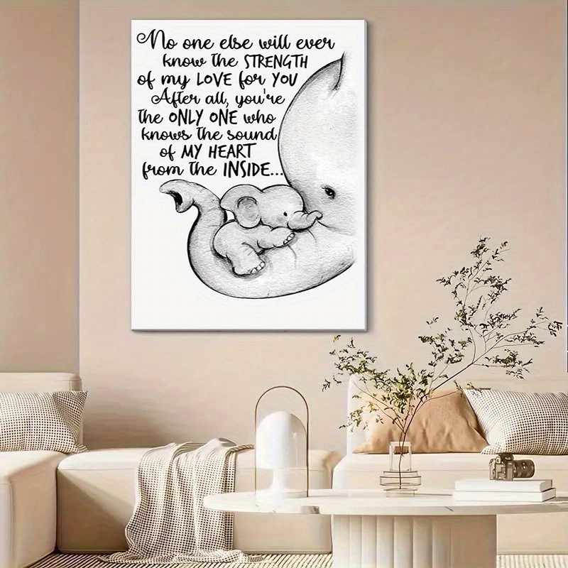 

1pc Wooden Canvas Poster, ' Will Ever The Strength Of My ' Quote Mother And Printed Canvas Painting, Room Decoration, Hanging Perfect Gift For Living Room, Bedroom, Baby Room, The Box