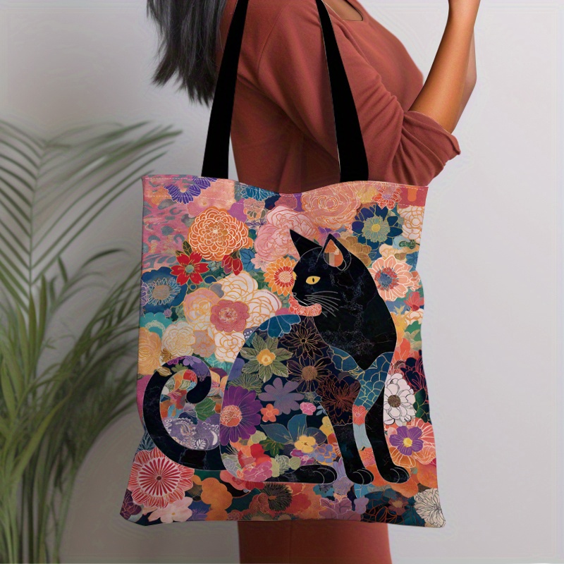 

Japanese Cat & Tote Bag - Spacious, Shoulder Bag For Shopping, , And -