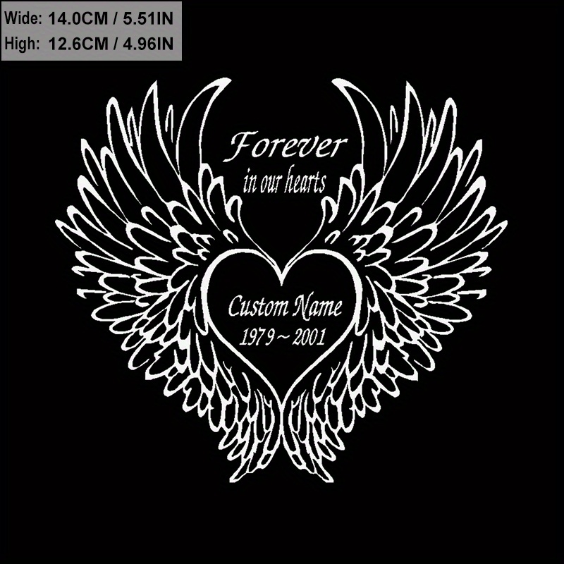 

Customizable Memorial Pvc Decal - "forever In Our Hearts" With Optional Name And Date - Remembrance Sticker For Cars, Windows, And More