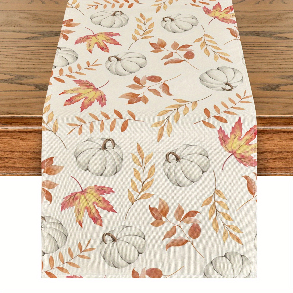 

Sm:)e Orange Pumpkins Fall Maple Leaves Fall 1pc Table Runner 13x72 Inch And 4pc Place Mats 12x18 Inch, Seasonal Autumn Kitchen Dining Table Funky Home Decoration For Home Party Funky Home Decor