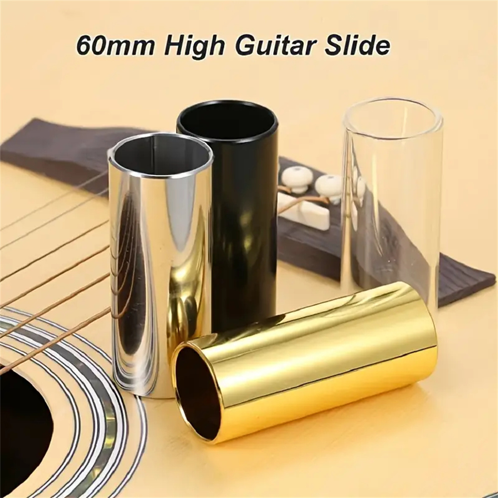 

1pc Lame de Guitare en Acier Inoxydable de 60mm - Lame de Doigt en Métal ou Verre pour Instruments à Cordes Guitare et Ukulélé - Accessoire de Guitare