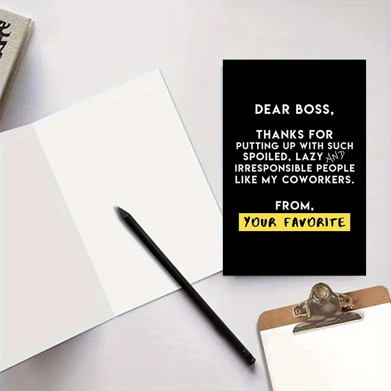 1pc Humorous Boss's Day Greeting Card For Leadership Appreciation 