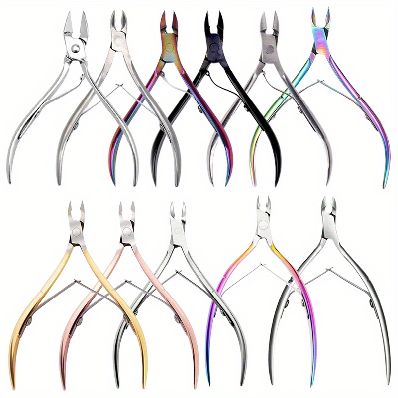 

A Set Of 3 Nail Tools For Removing Dead Skin, Cuticles, And Ingrown Nails, Made Of Stainless Steel And Coated In Golden Color. Includes A Dead Skin Nipper, Pedicure Scissors, And Eagle Beak Pliers.