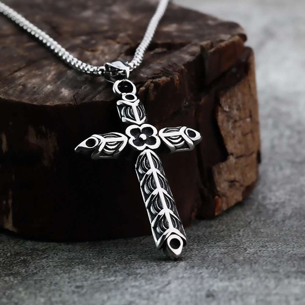 s925 silver necklace viking cross mens pendant necklace jewelry gift festival gift details 0