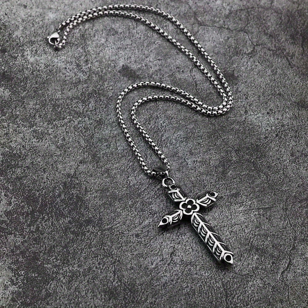 s925 silver necklace viking cross mens pendant necklace jewelry gift festival gift details 3