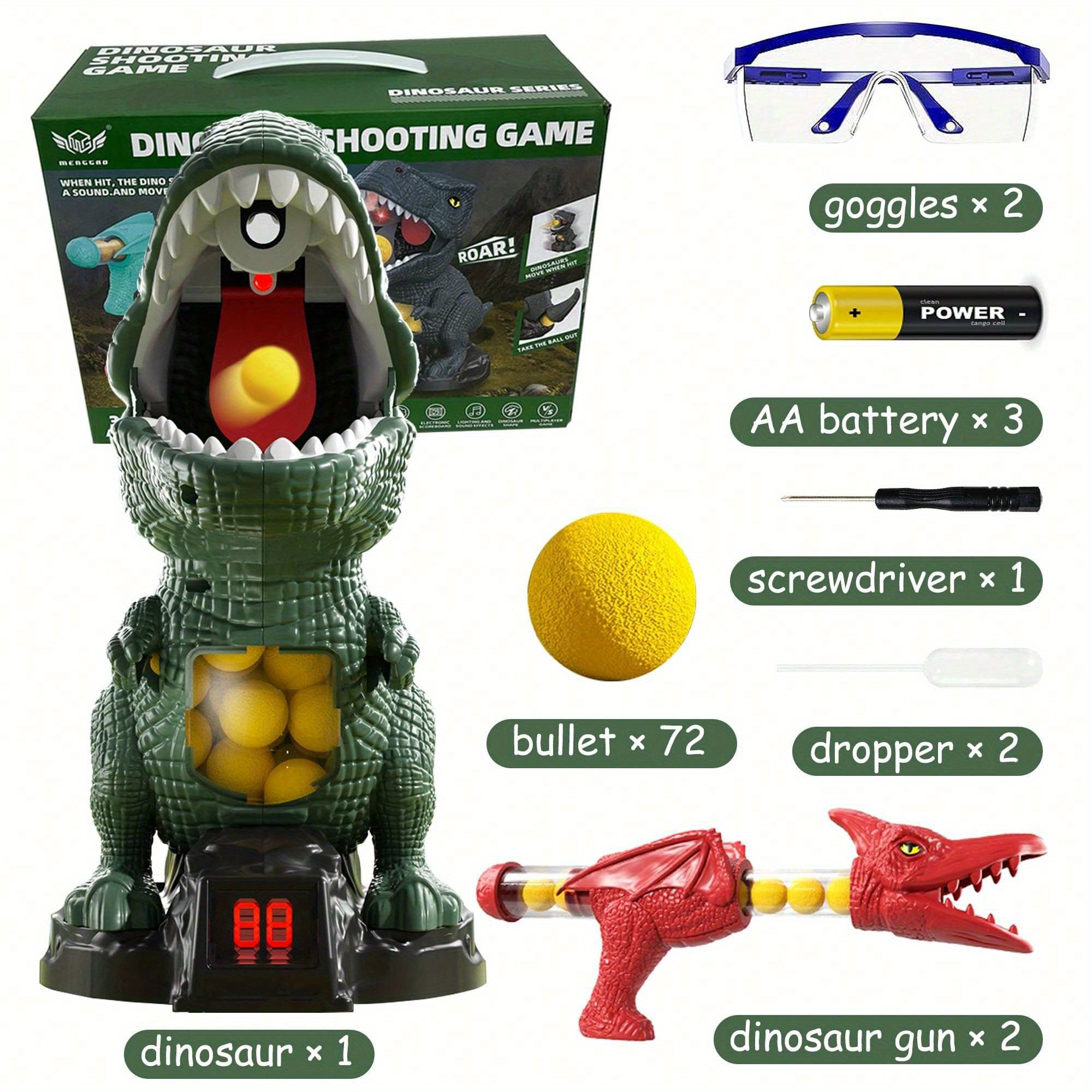 

Dinosaur Shooting Toys, Movable Dinosaur Shooting Game Toys, 2 Air Pump And 72 Foam Bullets, Hand-eye Coordination Practice Toys Gifts, Boys And Girls Christmas Gift