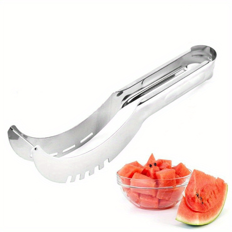 stainless steel watermelon slicer cutter manual fruit with ergonomic handle kitchen gadget for quick easy melon cutting rust resistant tool no flint rod included details 3