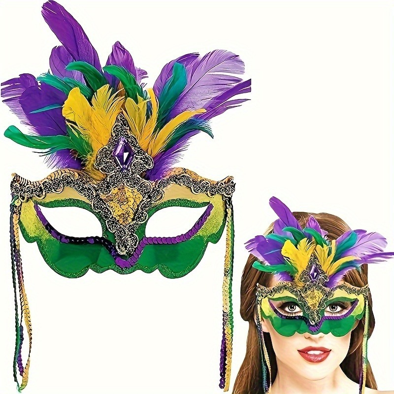 

Elegant Feather Masquerade Mask For Women - Mardi Gras, & Carnival Parties