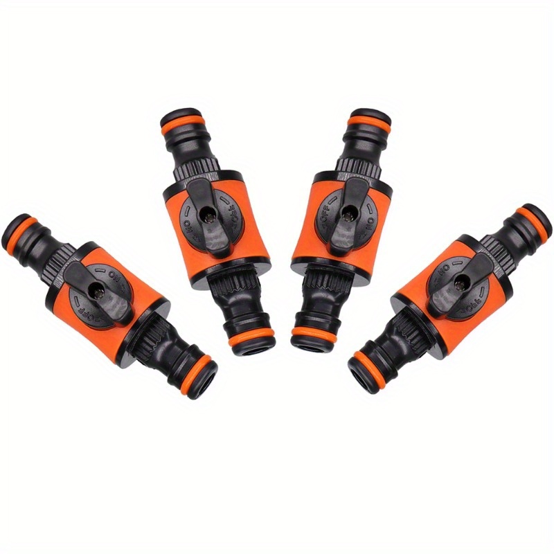 Image of 4pcs 16mm Garden Hose Shut Off Valve Fitting Plastic Tubing Tap Adapter For Watering Irrigation Car Wash