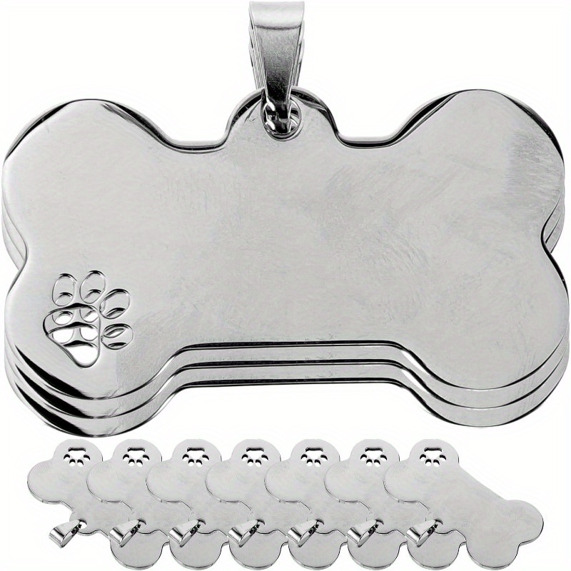 Image of Dog Tag Blank Labels Dog Name Tag Dog Identification Tags Personalized Tags For Dogs Puppy Tag Dog Collar Charms Dog Id Tag Blank For Engraving Bone
