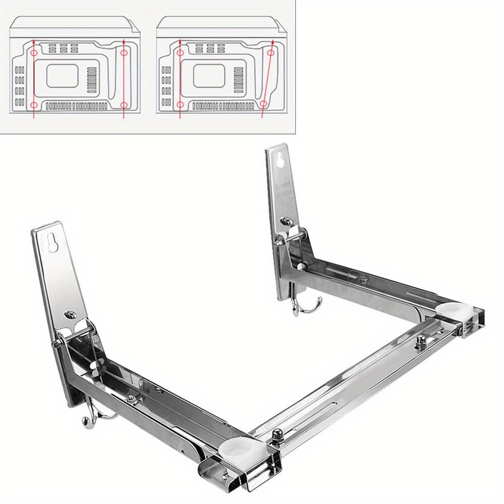 TEMU Microwave Holder, Stainless Steel Microwave Oven Holder, Wall-mounted, Foldable For Microwave, Oven, Grill Oven Microwave Shelf Foldable