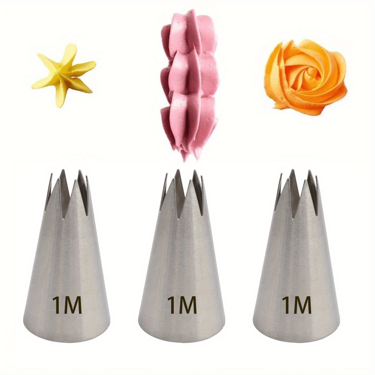 

3pcs 1m*3 Stainless Steel Decorating Nozzle Set Cake Decorating Nozzle Pastry Paper Baking Tray Decoration Baking Tools Decorating Tools Cake Tools Cream Cookies Kitchen Gadgets