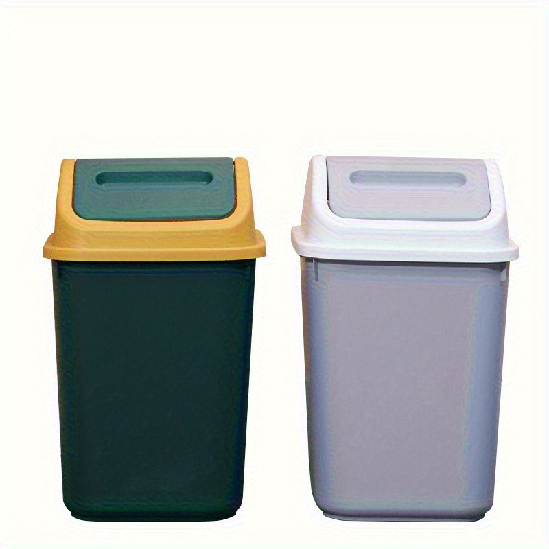 

Large 3.7gal Plastic Trash Can With Shake Lid, Suitable For Living Room, Kitchen, Bedroom, Bathroom - Home Supplies, Cleaning Accessories