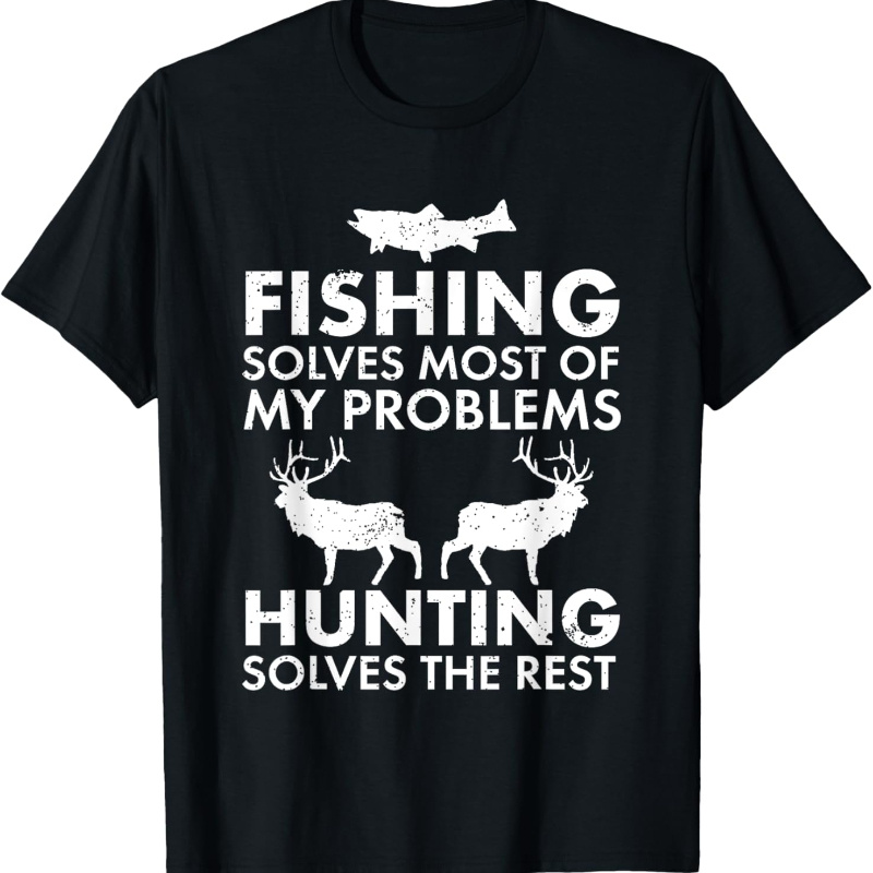 

Funny Fishing And Hunting Gift Christmas Humor Hunter Cool T-shirt
