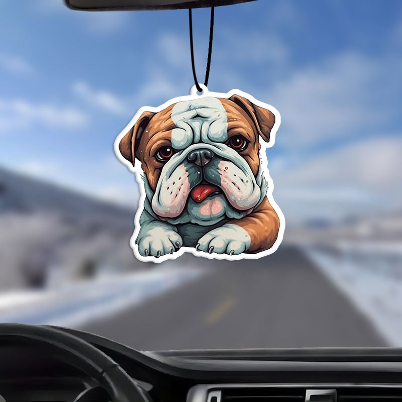 

Cute Bulldog Car Aromatherapy Tablets: Wardrobe Air Fresheners, Perfumes, Rearview Mirror Hanging Decorations, Car Accessories Interior Pendants