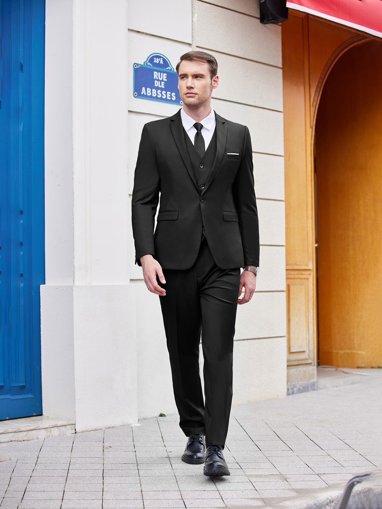*'s Piece Fit Suit Button Jacket Vest Pants Set Wedding Formal Prom  Tuxedo Suits Jacket and Panrs