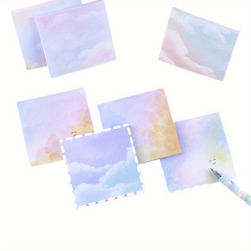 A Set Of 3 Notebooks / 150 Sheets, Creative And Starry Sky Colored Sticky Notes, Vibrant Memo Pads, Journal Sticky Notes