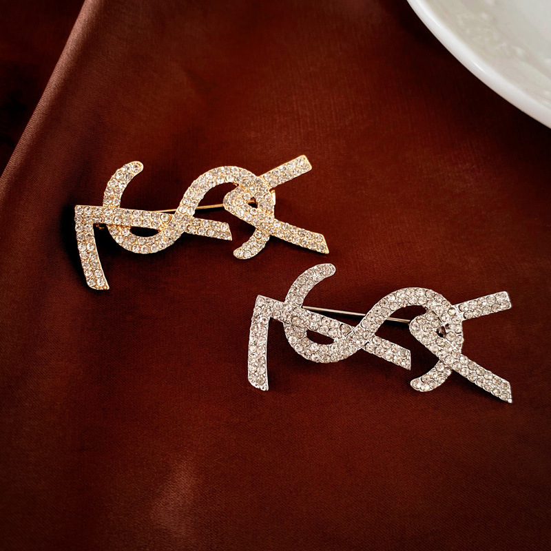 elegant french inspired   letter brooch luxurious zinc alloy pin for   for scarves suits details 0