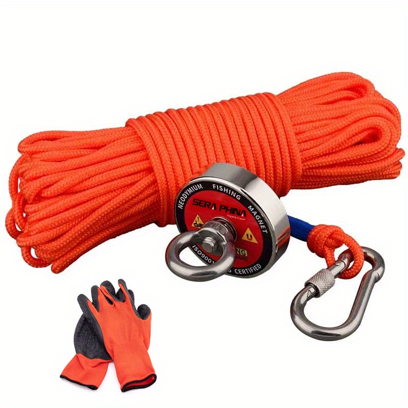 TEMU Magnet Kit With 10m Rope And Gloves, Heavy-duty Metal Retrieval And Underwater Magnet Set, Iron Material