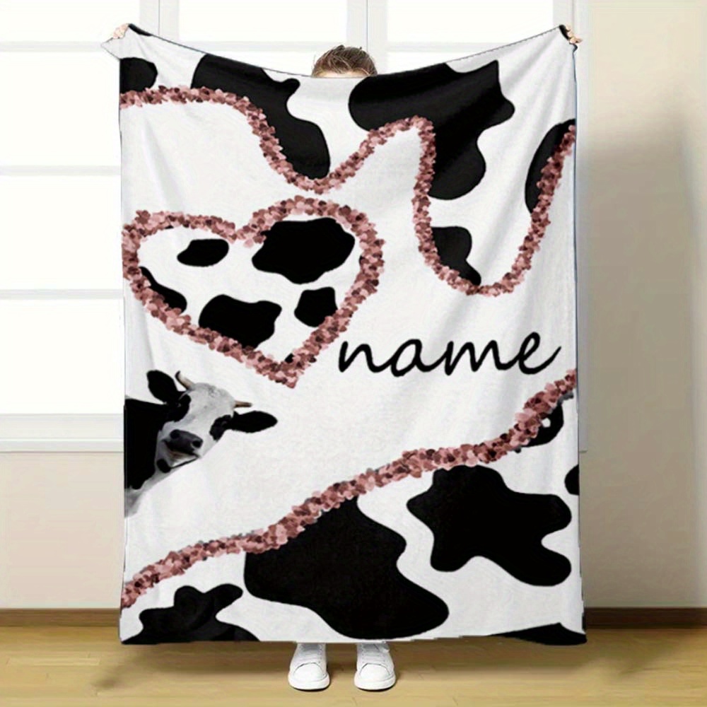 

Customized Customer Name Blanket Cow Blanket Soft And Comfortable Blanket School Blanket Warm And Comfortable Applicable Bedding Sofa Bed Camping Blanket