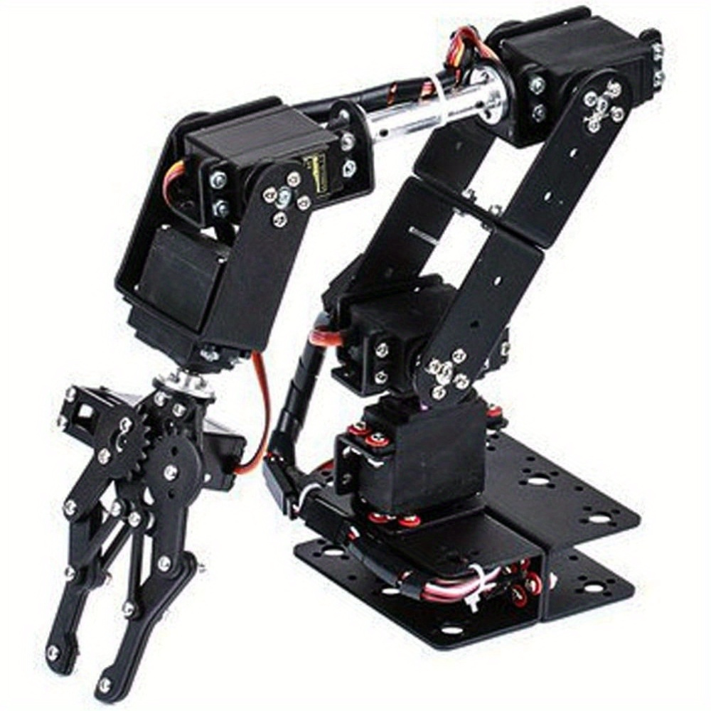 

6dof Robot Mechanical Arm Kit, Programming Robotic Clamp Hand Claw With 6 Servo Motors, 180 Degree Angle Dof Manipulator Industrial Robot Parts For College Teaching