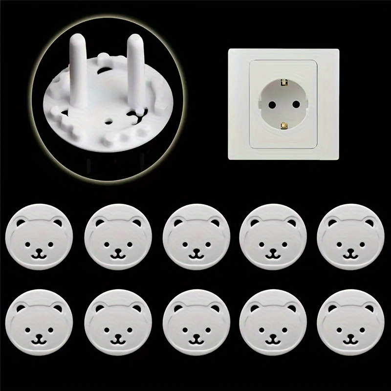 

5pcs Protecteurs de Prise Rondes avec de , Couvre-Prises en Caoutchouc Épais Anti-Choc avec Adhésif pour Prises Murales, Accessoires de Décoration Maison avec Blanc, Accessoires