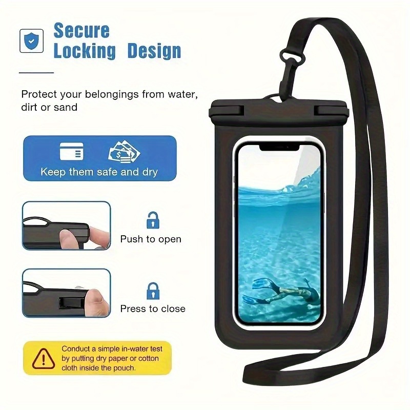 

2 Packs Universal Extra-large Waterproof Pouch, Underwater Dry Bag For Smart Phones, Waterproof Phone Bag
