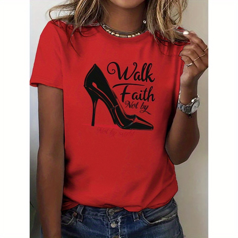 

Walk By Faith Pure Cotton Women's Tshirt Comfort Fit