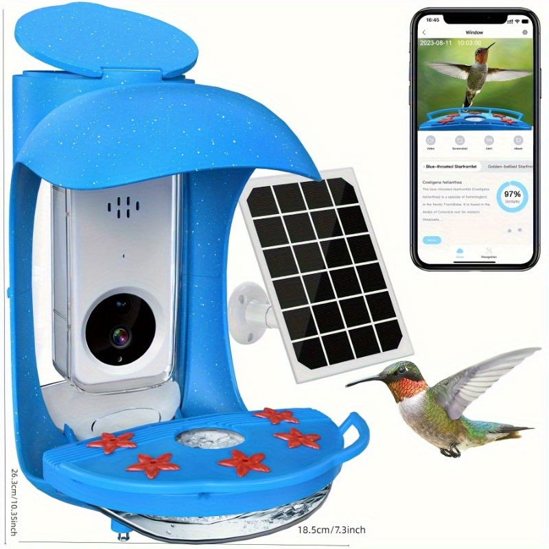 

Bird Feeder + Solar + Water Feeder Camera, Smart Hummingbird Feeder With Camera Solar Powered, Free Ai Identify Bird Species, Auto Capture Bird Videos, Ideal Gift For Bird Lover