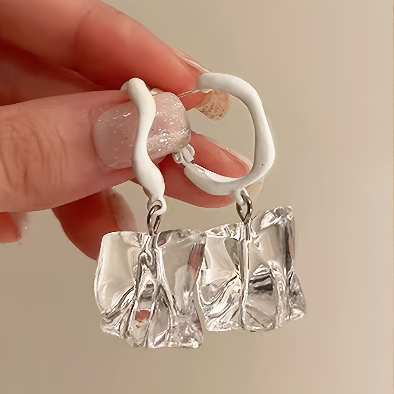 

Elegant Irregular Transparent Acrylic Dangle Earrings Y2k Drop Earrings Cute Sweet Earrings Jewelry For Women