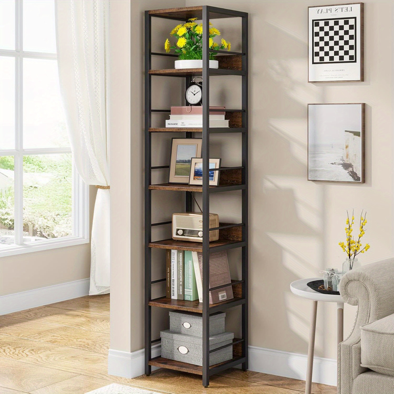 

75 6- , Narrow For Small , Etagere Shelves Display Stand, Bookcase For And Bathroom