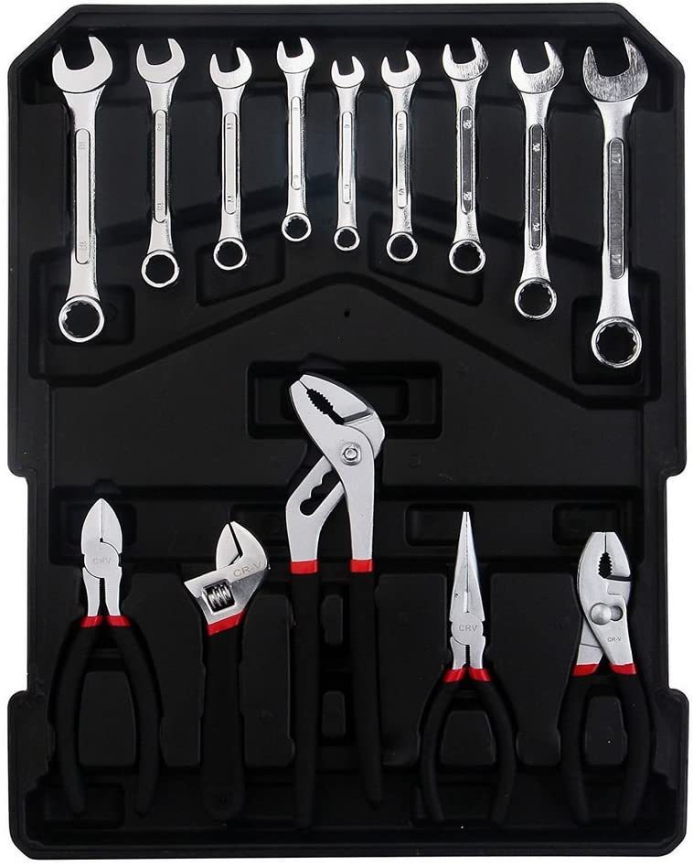 hi trolley case home tool set aluminum box trolley case wrench pliers socket set details 2