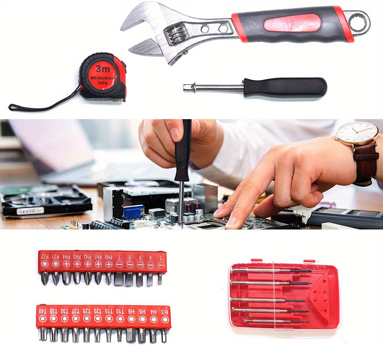 hi trolley case home tool set aluminum box trolley case wrench pliers socket set details 7