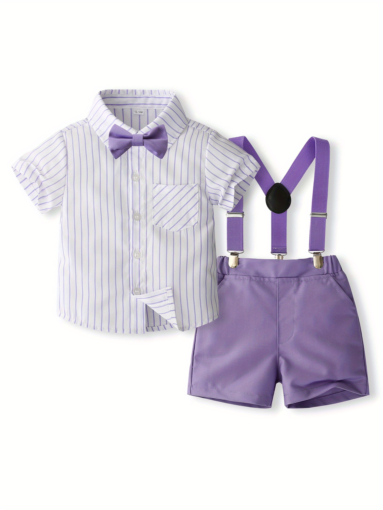 infant purple dress shirt Clemson Infant and Toddler Long Sleeve Gingham Dress Shirt With Bowtie
