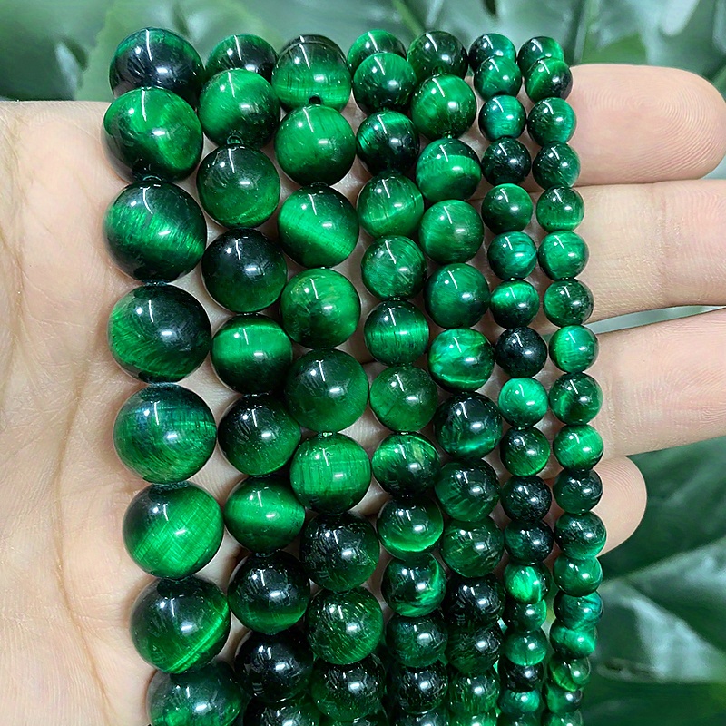 

Jiowef Natural Green Tiger Eye Beads - Round Loose Gemstones For Diy Jewelry Making, Bracelets & Rings - 15" Strand In Sizes 6/8/10/12mm Beads For Jewelry Making Beads For Bracelet Making